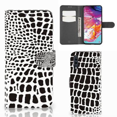 Samsung Galaxy A70 | Telefoonhoesje | Met pasjeshouder | Slangenprint