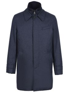 Norwegian Wool manteau en laine à doublure matelassée - Bleu