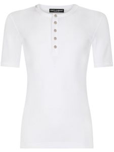 Dolce & Gabbana t-shirt à col tunisien - Blanc