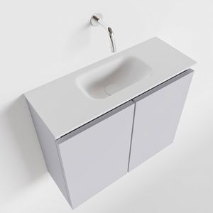 MONDIAZ TURE 60cm toiletmeubel cale. EDEN wastafel talc midden geen kraangat