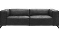 Goossens Bank Calvin antraciet, micro leer, 3,5-zits, modern design