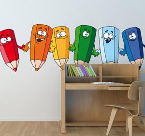 Sticker Kinderen Kleurpotloden