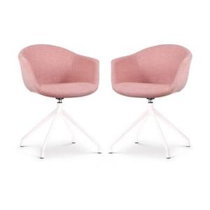 Nolon Nola-Otis Draaibare Eetkamerstoelen Set - Zacht Roze - Wit