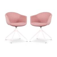 Nolon Nola-Otis Draaibare Eetkamerstoelen Set - Zacht Roze - Wit