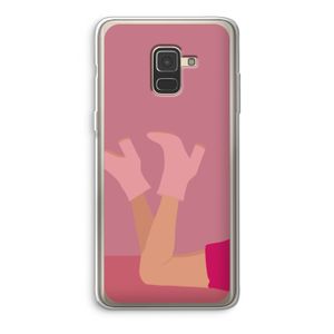 Pink boots: Samsung Galaxy A8 (2018) Transparant Hoesje