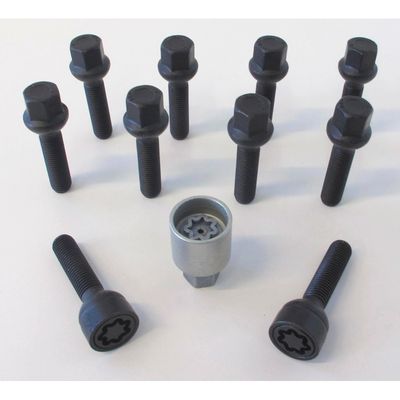 H&R Wielboutenset bolkonisch R13 M14x1.50 - Lengte 35mm - Zwart - 10 stuks (bv. VAG) - incl. wielslo HRB1453503SET