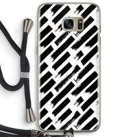 Zwarte vegen: Samsung Galaxy S7 Edge Transparant Hoesje met koord