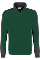 HAKRO 476 Comfort Fit Half-Zip Sweater groen/antraciet, Tweekleurig