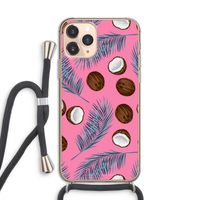 Kokosnoot roze: iPhone 11 Pro Transparant Hoesje met koord