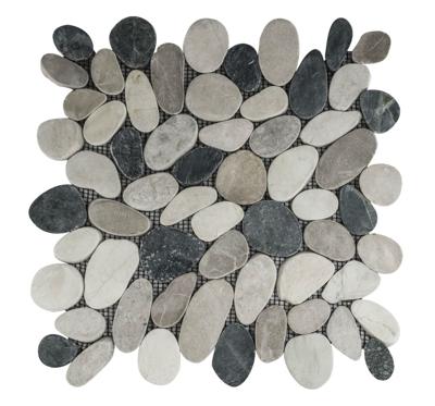 Stabigo Pebble S sliced tumb honed mix black, cream & brown 30x30 cm