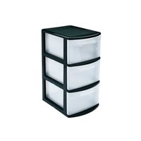 Ladeblok/bureau organizer met 3x lades zwart/transparant L39 x B28.5 x H58.5 cm Ladeblok/bureau organizer met 3x lades zwart/transparant L39 x B28.5 x H58.5 cm