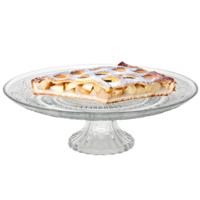 Gerimport Taart presenteer plateau - decoratie glas - 29 x 11 cm - met voet