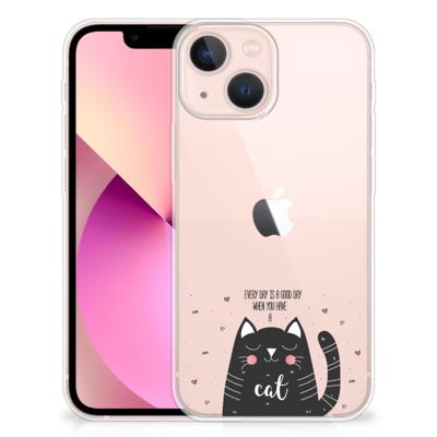 iPhone 13 mini Telefoonhoesje met Naam Cat Good Day iPhone 13 mini Telefoonhoesje met Naam Cat Good Day