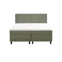 Boxspring Liv geblokt - groen - 160x200 cm - ronde poot - Leen Bakker