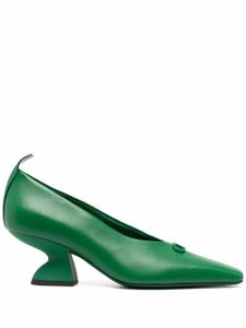 Ferragamo escarpins en cuir à talon sculpté - Vert