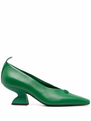 Ferragamo escarpins en cuir à talon sculpté - Vert