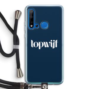 Topwijf Navy: Huawei P20 Lite (2019) Transparant Hoesje met koord