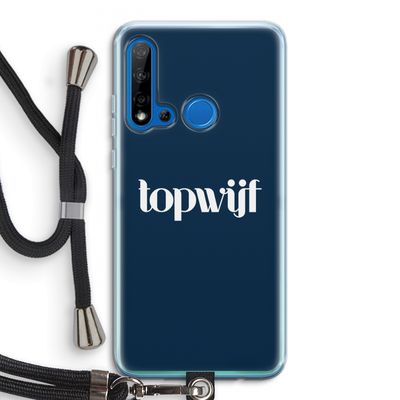 Topwijf Navy: Huawei P20 Lite (2019) Transparant Hoesje met koord