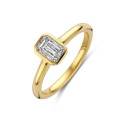 Luxueuze 14K Geelgouden Ring met Lab Grown Diamant - 7.5 mm Breed, 1.00 ct Diamantgewicht