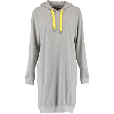 Cawö Cawö Dames Lange Hoodie 820 - Grau-gelb L