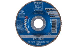 PFERD 67711550 PFC 115 CO-FREEZE 50 SG INOX Lamellenschijf Diameter 115 mm Boordiameter 22.23 mm Legering op nikkelbasis, Superlegeringen op nikkel- of