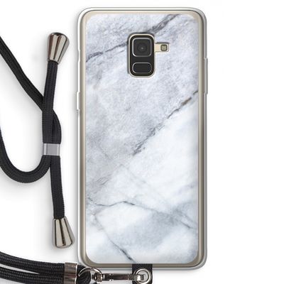 Witte marmer: Samsung Galaxy A8 (2018) Transparant Hoesje met koord