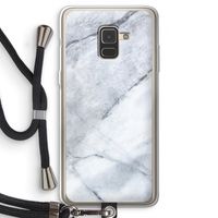 Witte marmer: Samsung Galaxy A8 (2018) Transparant Hoesje met koord