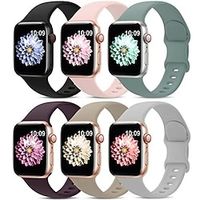 6-pak Sportband Compatibel met: Apple Watch-horlogebandje 38mm 40mm 41mm 42mm 44mm 45mm 49mm Verstelbaar Ademend Vrouwen mannen Siliconen Vervangende horlogeband voor iwatch Ultra 2 Series 9 8 7 SE 6 Lightinthebox