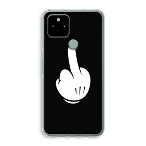 Middle finger black: Google Pixel 5 Transparant Hoesje