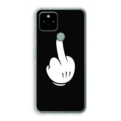 Middle finger black: Google Pixel 5 Transparant Hoesje