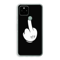 Middle finger black: Google Pixel 5 Transparant Hoesje