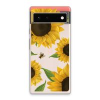 Sunflower and bees: Google Pixel 6 Transparant Hoesje