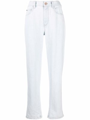 Brunello Cucinelli jean droit à taille haute - Bleu