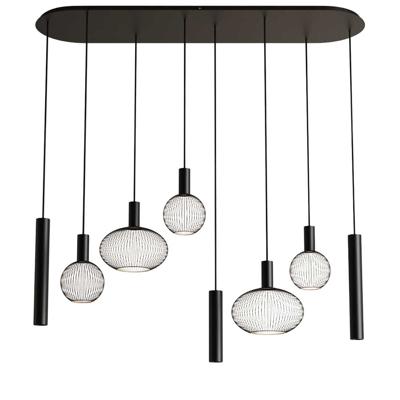 Hanglamp Como plat ovaal zwart