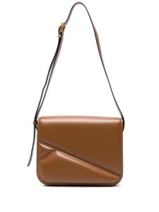 Wandler Oscar Trunk leather crossbody bag - Marron