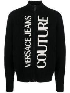 Versace Jeans Couture veste zippée en maille intarsia - Noir