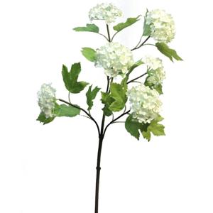 Kunstbloem Viburnum/sneeuwbal Roseum - 60 cm - creme - losse steel - kunst zijdebloemen