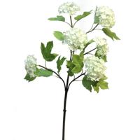 Kunstbloem Viburnum/sneeuwbal Roseum - 60 cm - creme - losse steel - kunst zijdebloemen