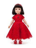 Dolce & Gabbana Kids poupée à robe en dentelle - Rouge