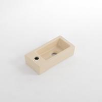 QeramiQ Fuente Fontein - 38x18.5x9cm - keramiek - kraangat links - Mat Beige E-8020L-MB