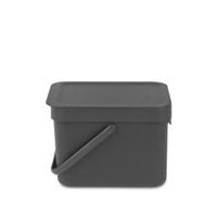 Brabantia afvalemmer sort & go 6l grijs