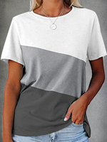 Casual Color Block Regular Fit Short Sleeve T-Shirt - thumbnail