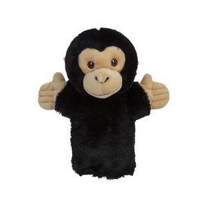 Speelgoed Handpop chimpansee aap zwart 23 cm