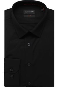 Jupiter Slim Fit Overhemd zwart, Effen