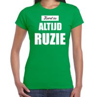 Groen fout kerstshirt / t-shirt Kerst is: altijd ruzie outfit dames - thumbnail