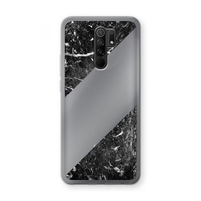 Zwart marmer: Xiaomi Redmi 9 Transparant Hoesje