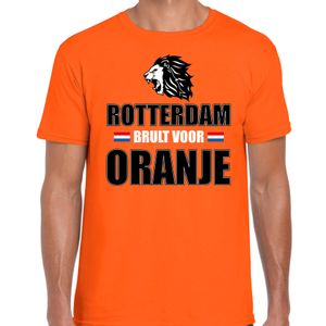 Oranje t-shirt Rotterdam brult voor oranje heren - Holland / Nederland supporter shirt EK/ WK