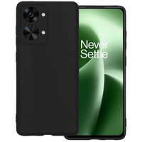 Basey OnePlus Nord 2T Hoesje Siliconen Hoes Case Cover -Zwart - thumbnail