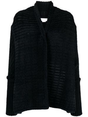 Genny cardigan à bord en fourrure artificielle - Noir