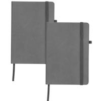 Notitieboekje / opschrijfboekje A5 - 2x - grijs - 15 x 21 cm - harde kaft